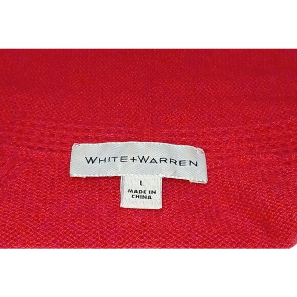 White & Warren Cashmere Open Front Cardigan Womens L Soft Cozy Luxury Old Money - Picture 3 of 8